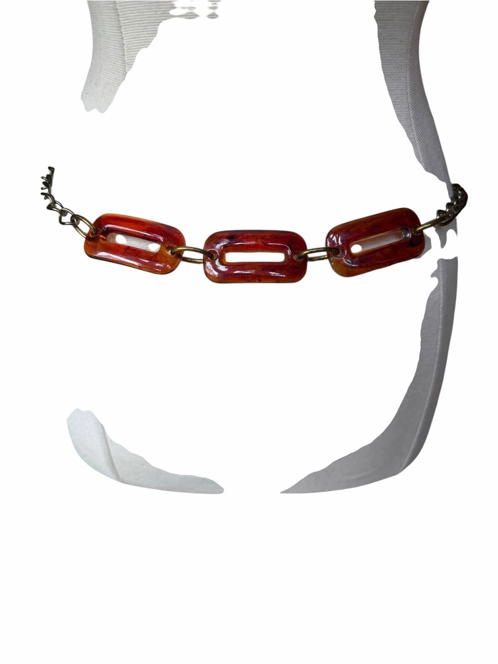 1960s/70s MCM Amber Lucite Chain Belt - Picture 3 of 4